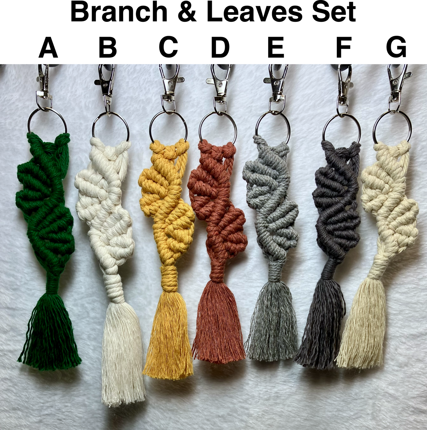 Macramé Keychains (Branch & Leaves) – Buy 2, Get 1 Free! 🎁