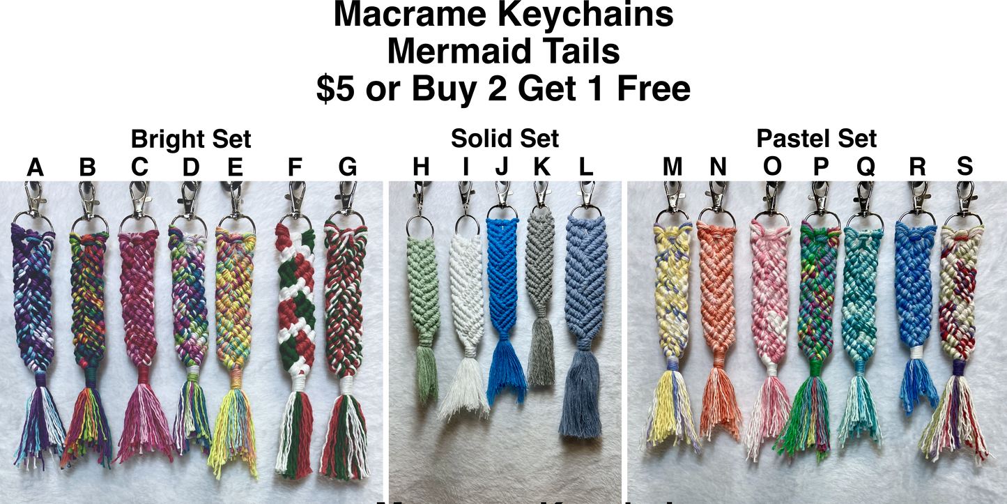 Macramé Keychains (Mermaid Tail) – Buy 2, Get 1 Free! 🎁