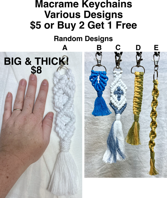 Macramé Keychains (Misc. Styles) – Buy 2, Get 1 Free! 🎁